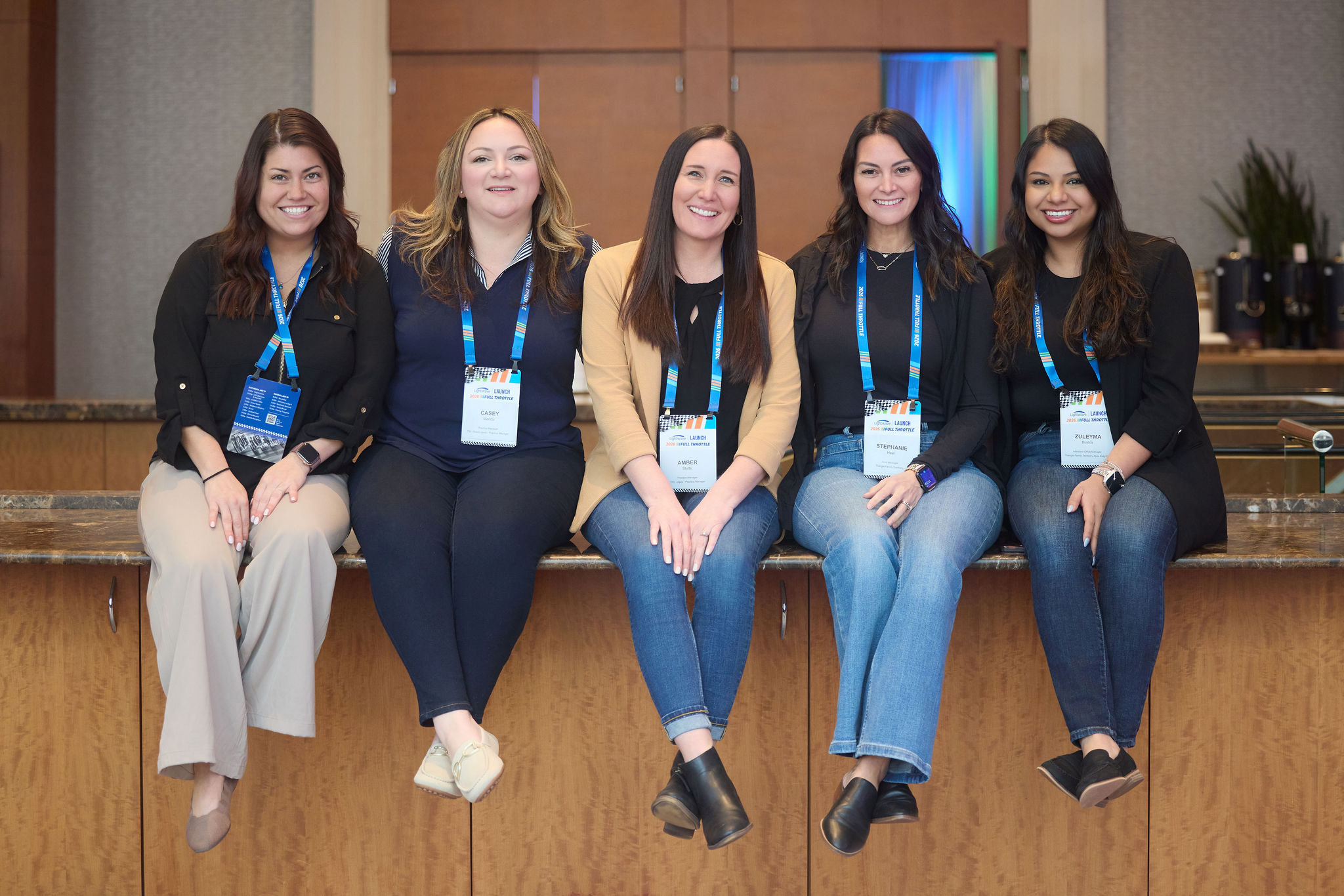 Five dental professionals that are at a networking event